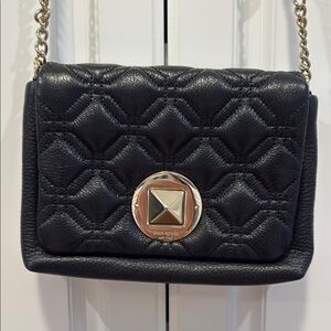Kate spade Black Quilted Bag with Gold Accents